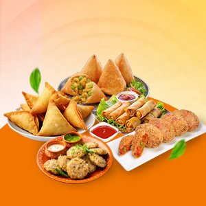 Snacks & Curried Veg.